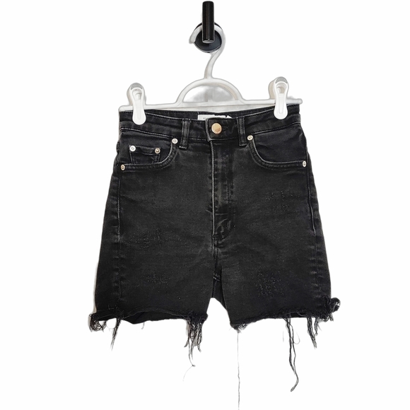 & Other Stories Pants - & Other Stories Black Denim Shorts High Waisted 25